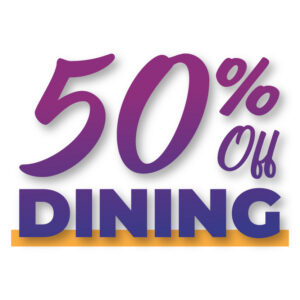 50% off dining with Lucky Stars Rewards